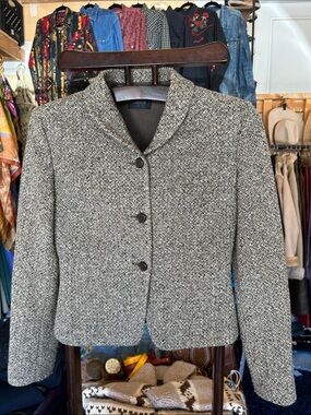 Tombolini Olive,Tan and White Tweed Button-Front Jacket
